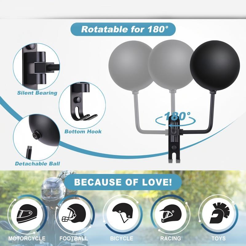 Motorcycle Helmet Rack Wall Mount Metal Hat Bike Helmet Holder Double Hook Display Helmet Hanger Stand Motorcycle Accessories