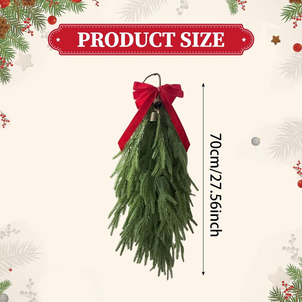 Рождественская капля-сваг для двери Искусственный сосновый венок Задний фон В помещении На улице Зелень Листья для дома