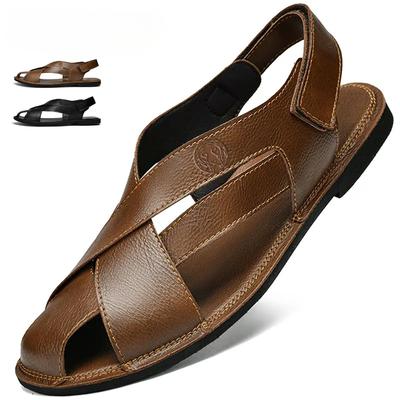 Мужские летние мужские сандалии из натуральной кожи Молодежная пляжная обувь Легкие дышащие тапочки Мужские сандалии