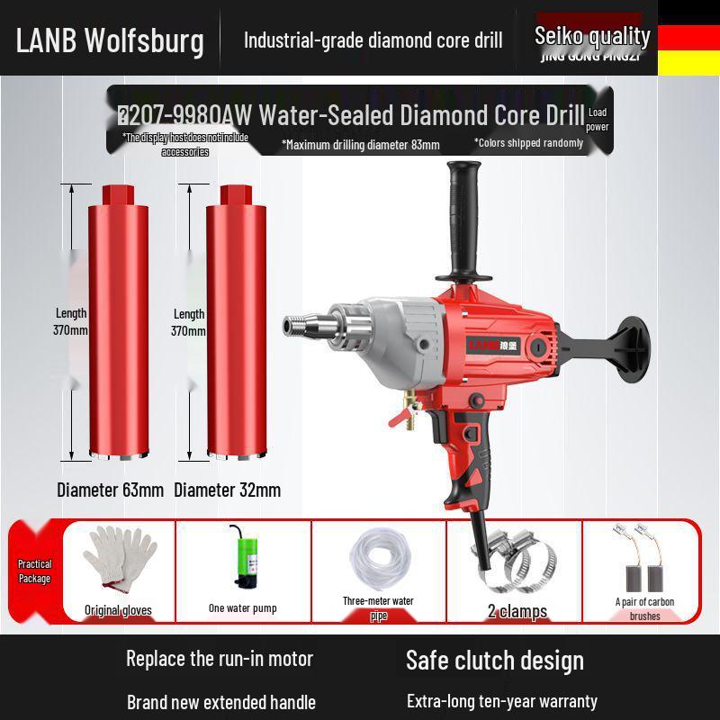 Diamond Core Drill Machine: Handheld & Stand, Wet/Dry, Concrete & AC Hole Opener, Water Drill Mixer