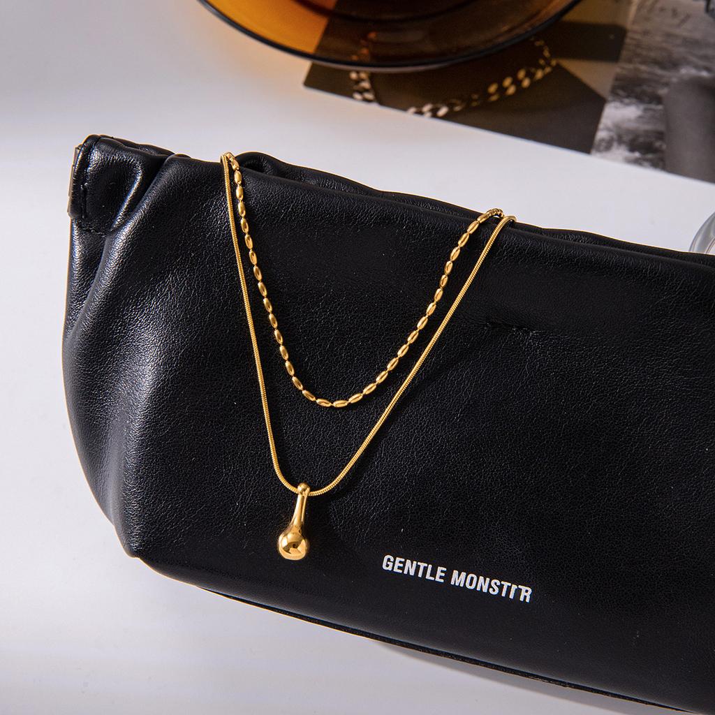 Дизайн классический стиль 18К золото каплевидный кулон двухслойное универсальное колье ювелирное изделие