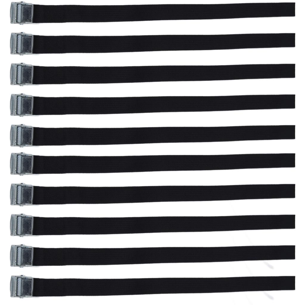 10pcs Tie Down Strap Zinc Alloy Press Buckle Dirt Resistant Nylon Lashing Belt for Goods Luggage