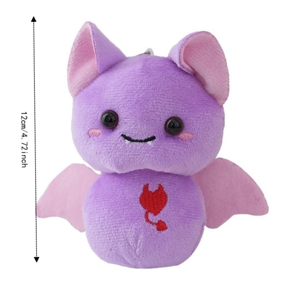 Durable Soft Halloween Bag Pendant PP Cotton Stuffed Toy Funny Bat Plush Keychain  Commute