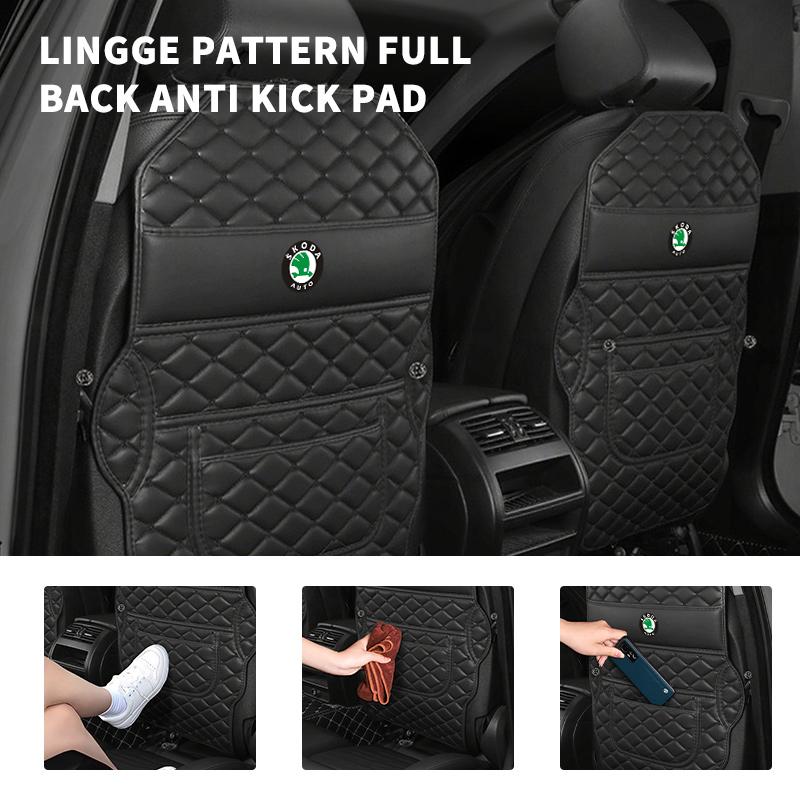 BYQ3  For Skoda Car Anti-Kick Pad Seat Back Protector Cover Auto Accessories Fabia Kamiq Superb Scala Enyaq-iV MK3 VisionS Yeti