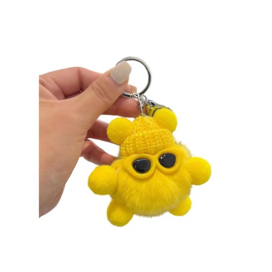 Брелок Мультяшная Кукла в Шляпе Очки Декор Шарм Имитация Кроличьего Меха Брелок для Ключей Ключи Рюкзаки Автомобили Аксессуары