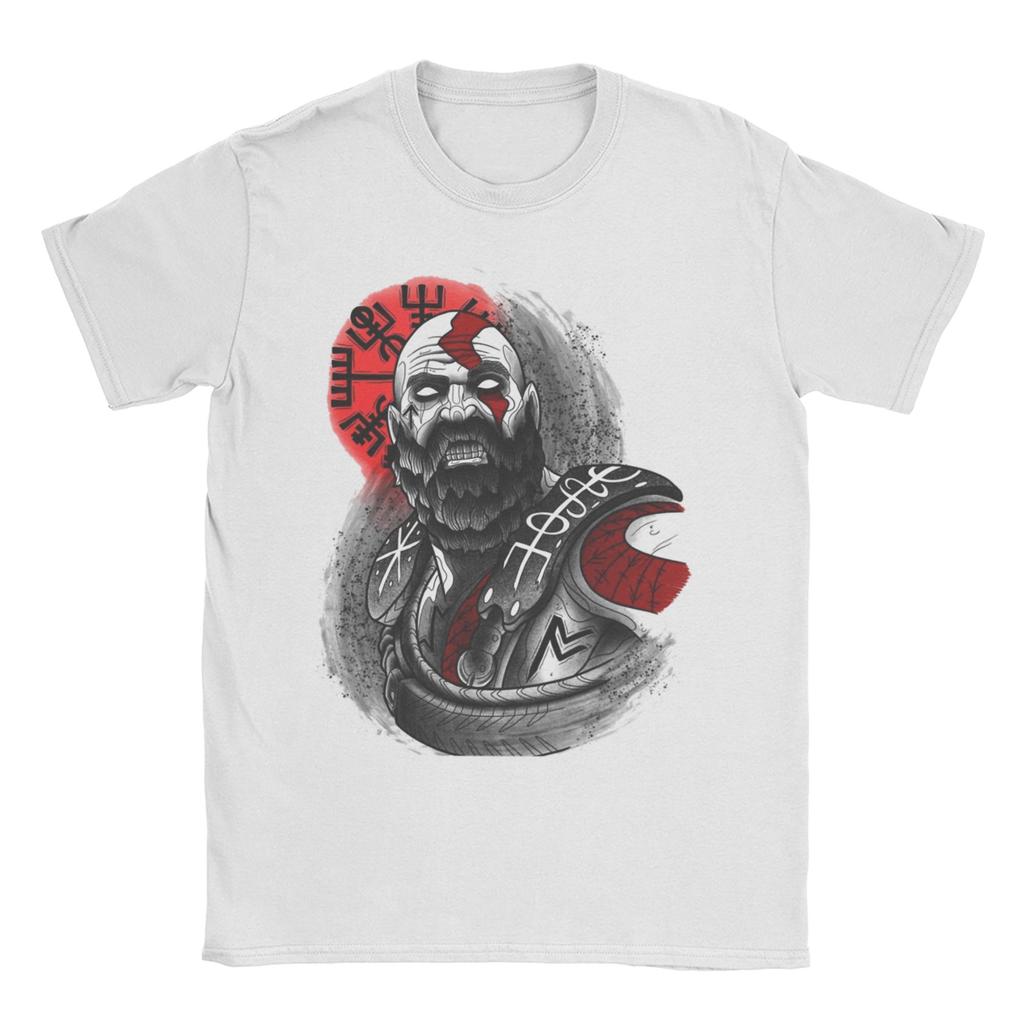 Unisex Womens Gaming Kratos God of War T Shirt Cotton Clothes Crazy Short Sleeve Round Collar Tee Shirt 4XL 5XL 6XL TShirt