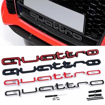 1 шт. Эмблема Quattro 3D ABS Эмблема на переднюю решетку автомобиля для A3 A4 A5 A6 A6L A7 A8 Q3 Q5 Q7 S3 S4 S5 RS3 RS4 RS6 Аксессуары для значка