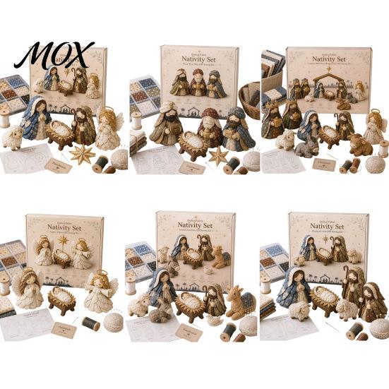 Diy Patchwork Nativity Scene Kit DIY Kit, Fabric Sewing Meaningful Handmade Christmas Gifts Religious Quilted Craft Set for Home Decoration