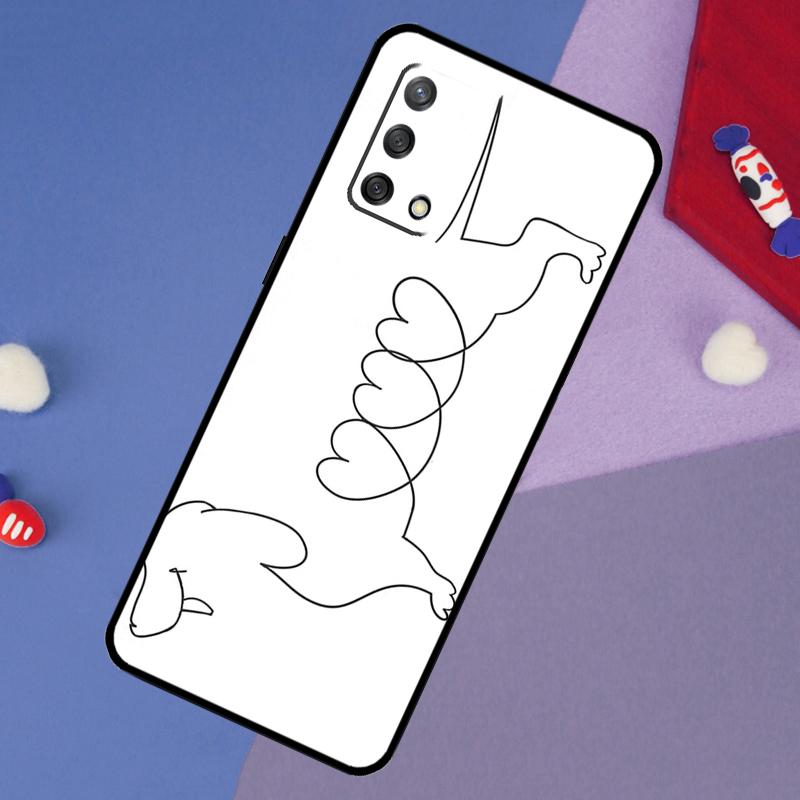 Чехол для собаки таксы для OPPO A96 A76 A16 A18 A58 A78 A98 A17 A77 A54 A57 S A74 A5 A9 A53 A52 A72 A15 A93