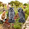 360° Swivel Head Fake Owl Garden Owl Scare Bird Control Devices Scarecrow Decoy Lifelike Simulation Owl Bird Deterrent Waterproo