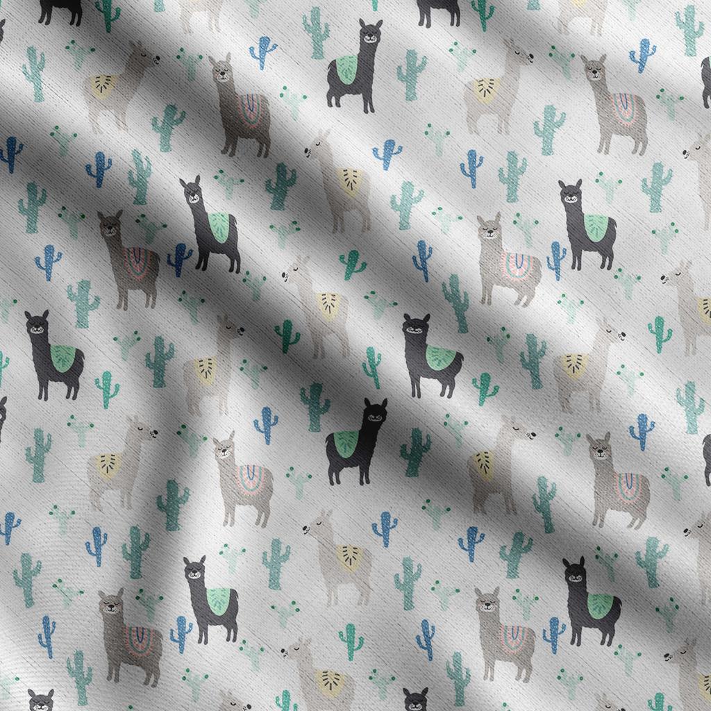 Soimoi Llama Alpaca Print,  Cotton Cambric, Quilting Fabric Sold by The Yard 42 Inch Wide, Medium Weight Cotton Fabric, Sewing  Supplies,