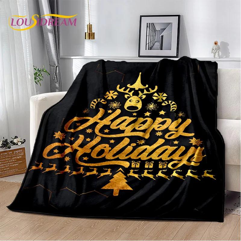 Merry Christmas Tree Santa Claus Gift Plush Blanket,Flannel Blanket Throw Blanket for Living Room Bedroom Bed Sofa Picnic Hiking