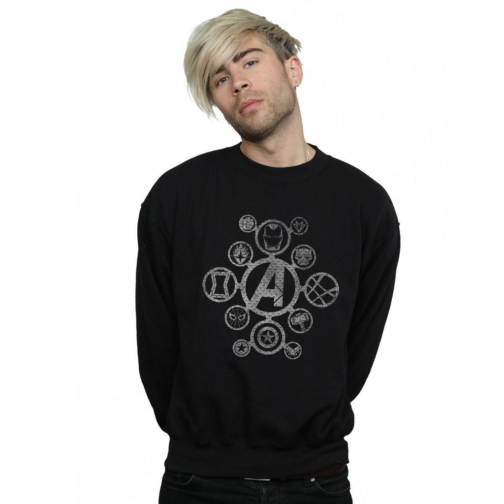 Marvel Мужская толстовка с металлическими иконками Мстители Война бесконечности