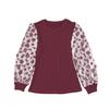 Women Spring Summer Pullover Tops O-neck Flower Decor Mesh Sleeve Chiffon Tops Solid Color Slim Fit Breathable Blouse