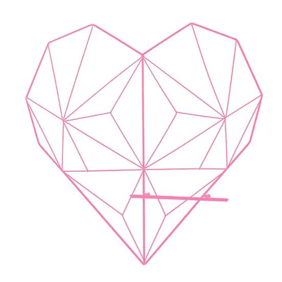 Heart Shape Mesh Holder Shelf Frame Picture Rack Photos Wall Hanging DIY Decor