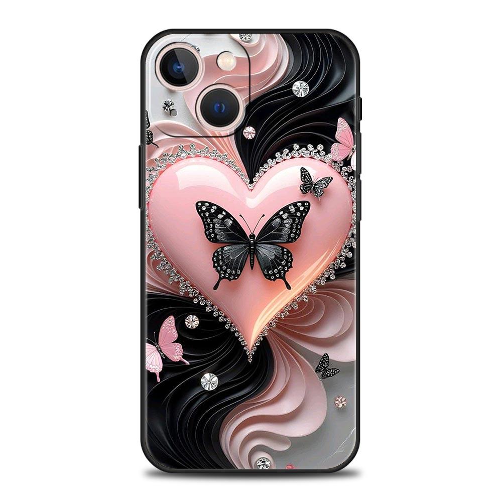 Цветной чехол-бампер с принтом в виде сердца для iPhone 17 16 15 14 13 12 Pro Max 11 Pro Max 17 AIR Plus Ударопрочный Мягкий ТПУ Сумки
