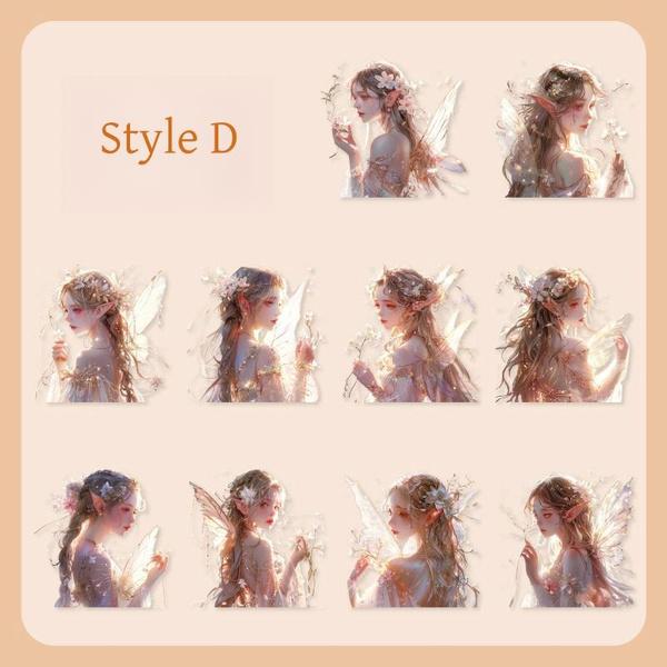 20 шт./упак. милые наклейки для скрапбукинга с изображением девушки-эльфа, идеально подходящие для коллажа, ведения дневника, поделок, принадлежностей для творчества