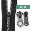 5pcs 3#/5# Zipper Sliders Auto Lock Metal Matte Black Zipper Sliders for Metal/nylon/resin Zippers DIY Sewing Supplies