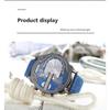 Oulm Men's Quartz Watch Dual Time Zone Large Dial Belt Casual Men's Watch
