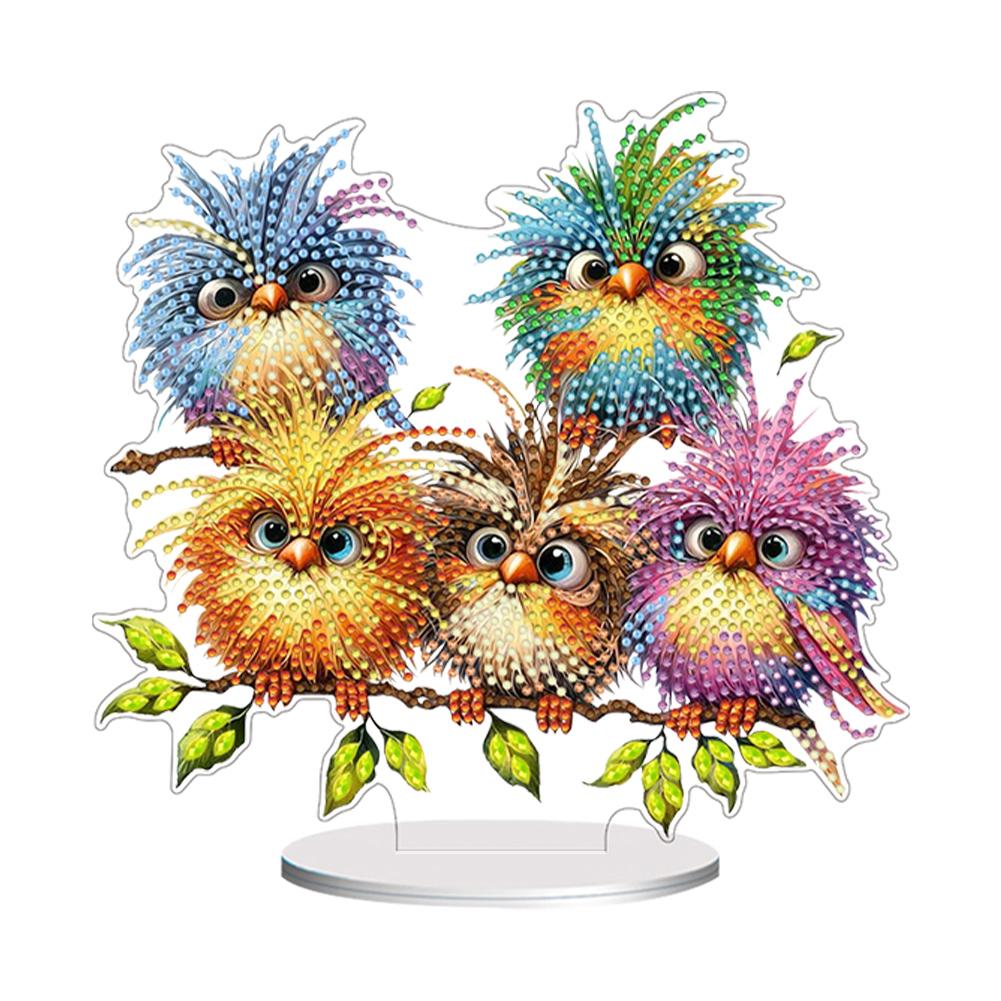 Special Shaped Bird On Branch Table Top Diamond Painting Ornament Kits Diamond Painting Desktop Ornaments Kit for Office Decor