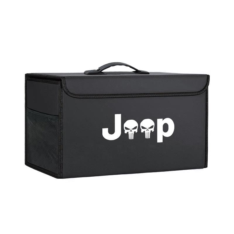 Car Trunk Leather Storage Box Auto Interior Organizer Accessories For Jeep Grand Cherokee Wrangler JK Gladiator Compass Renegade AKW1