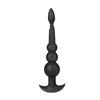 Soul Anal Beads Anal Plug 4 Beads Spiral Convex Anchor Base Silicone Black M TaRiss's 6cmx31.5cm