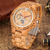 Мужские полностью автоматические механические часы с турбийоном и 24-часовым указателем фаз Луны из дерева. Аксессуары для отдыха и бизнеса.