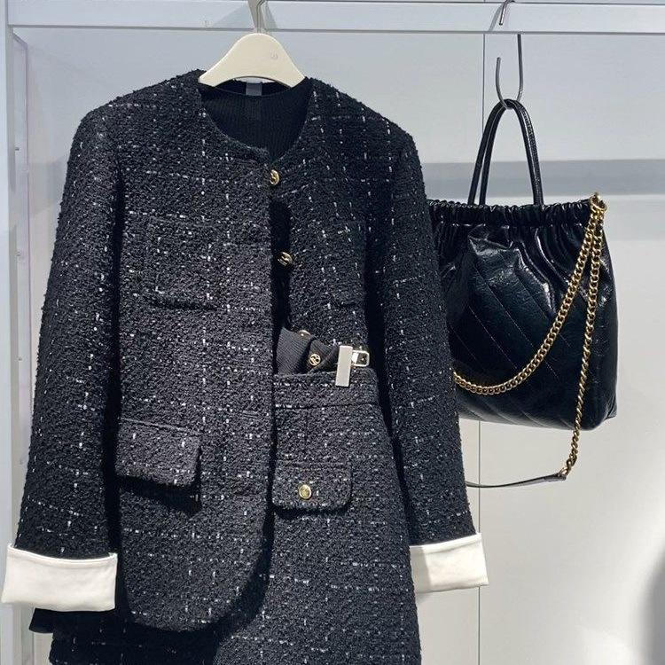 Женский комплект из двух предметов в корейском стиле на осень/зиму: Пальто и юбка миди