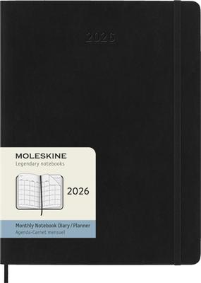 Moleskine 2026 Ежемесячный формат XL x Мягкие обложки Январская модель DSB12MN4Y26 Планировщик, 12-месячный дневник, (19см 25см), Обложка, Черная, 2026,