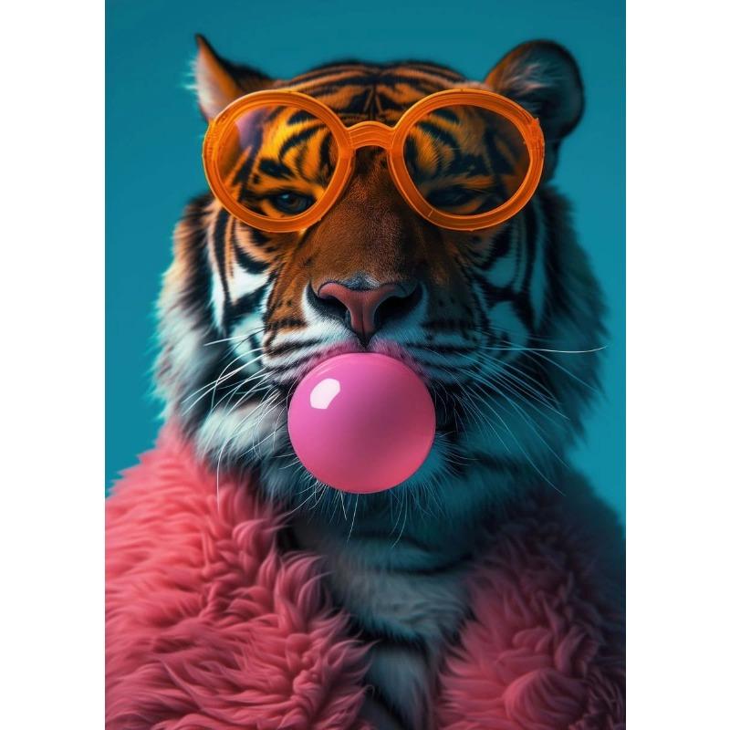 Кот Медведь Панда Ягуар Корова Кролик Тигр Животные Пускающие Пузыри Постер Принт Настенное Искусство Картины Холст Живопись Домашний Декор Подарок