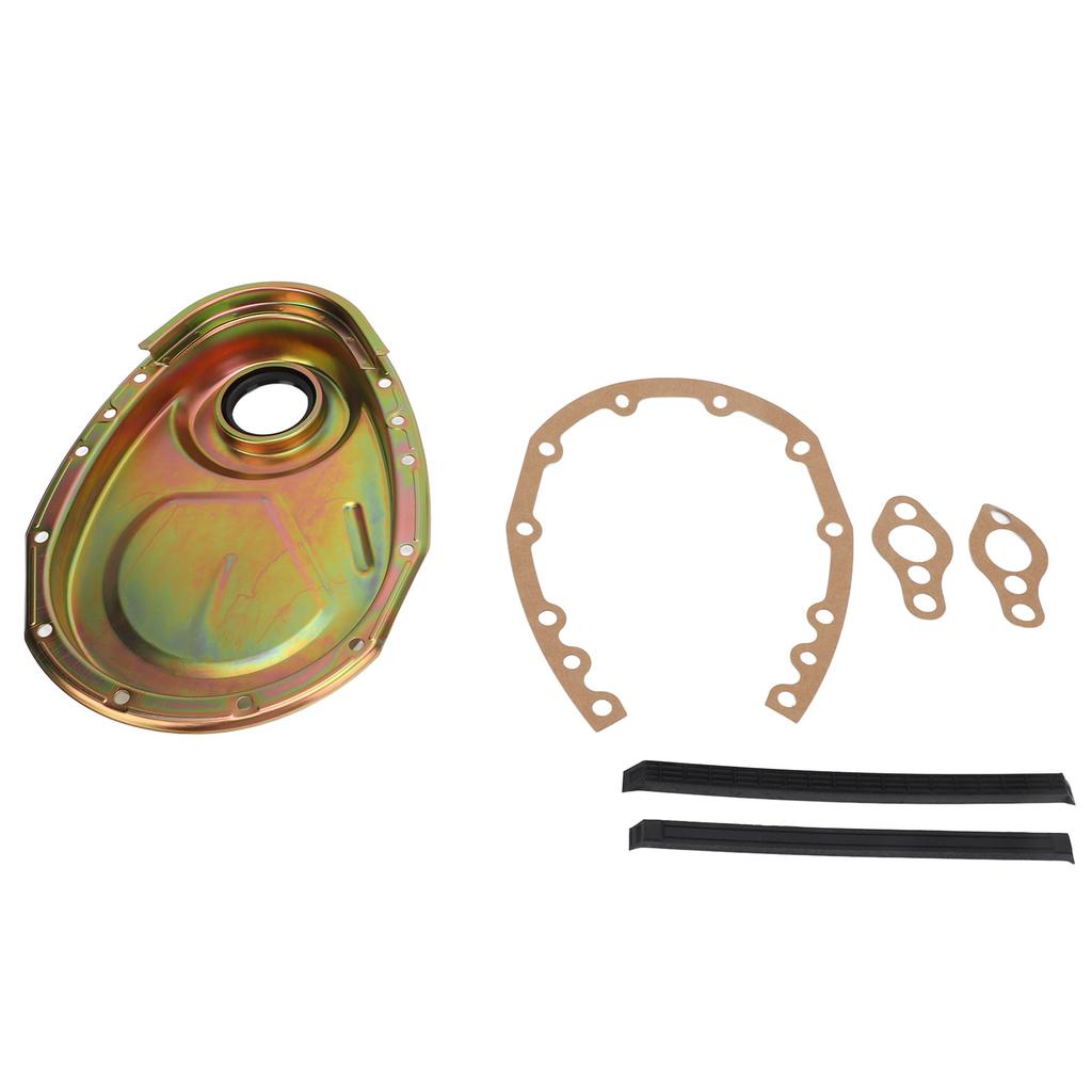 Комплект прокладки крышки цепи ГРМ, сальника и болтов, металлический, для двигателей SBC 283 327 305 350 383 400, цвет цинковое покрытие