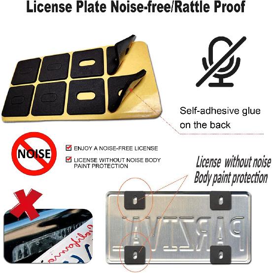 Aootf Черные противоугонные винты для номерного знака - Нержавеющая сталь, устойчивая к ржавчине, защитные болты-крепежи для переднего и заднего крепления номерного знака автомобиля - M6 (1/4") Блокировка