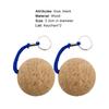 2Pcs Floating Keyrings Decorative Multifunction Special Wooden Cork Ball Key Rings Decor for Household