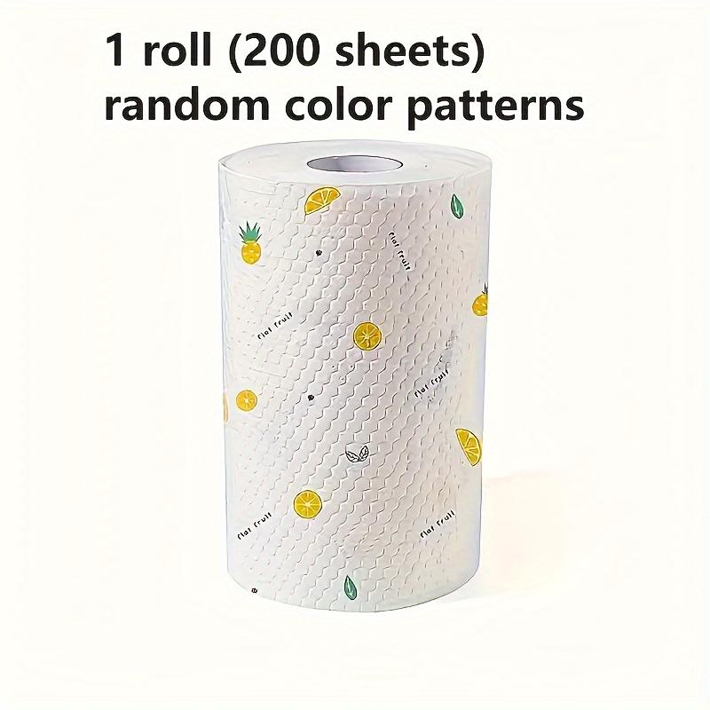 1roll (200sheets) Thickened Lazy Rag,Disposable Kitchen Paper Towel, Washable Wet and Dry Dual-use Towel, Dishwashing Cloth, Non-stick Oil Rag