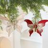 Glitter Butterfly Christmas Ornaments Artificial 3D Sequined Butterfly with Feather for Christmas