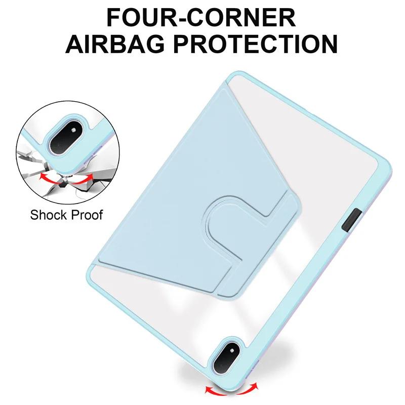 For OPPO Pad 4 Pro 13.2 inch Case OPD2409 360 Rotating Stand Tablet Funda for OPPO Pad4 Pro 13.2" Pencil Holder Clear back
