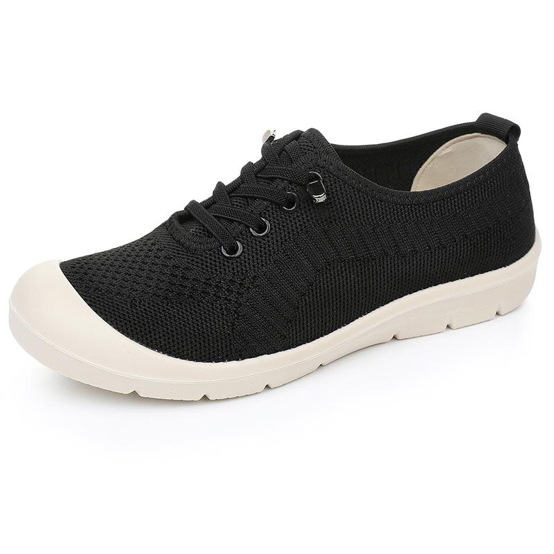 Women's Breathable Soft Soled Loafers Lightweight Singles Shoes Comfortable Anti Slip Round Head Solid Colour Walking Sneakers