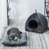 Кошачий домик Треугольник Кошачий туалет Закрытый кошачий домик Наполнитель для домашних животных Теплый утолщенный питомник для глубокого сна Товары для домашних животных