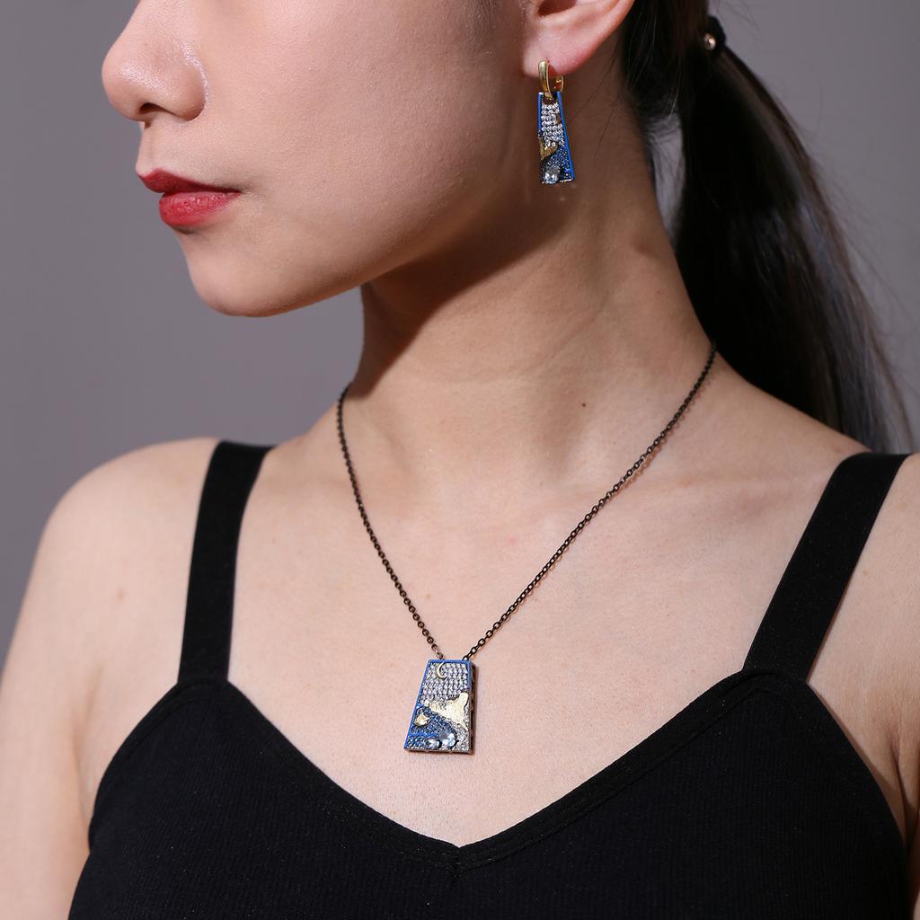 Ожерелье из натурального топаза, стерлинговое серебро 925 пробы, сапфир, квадратный кулон, нишевый дизайн, красочная цепочка на ключицу с сокровищами для мужчин и женщин
