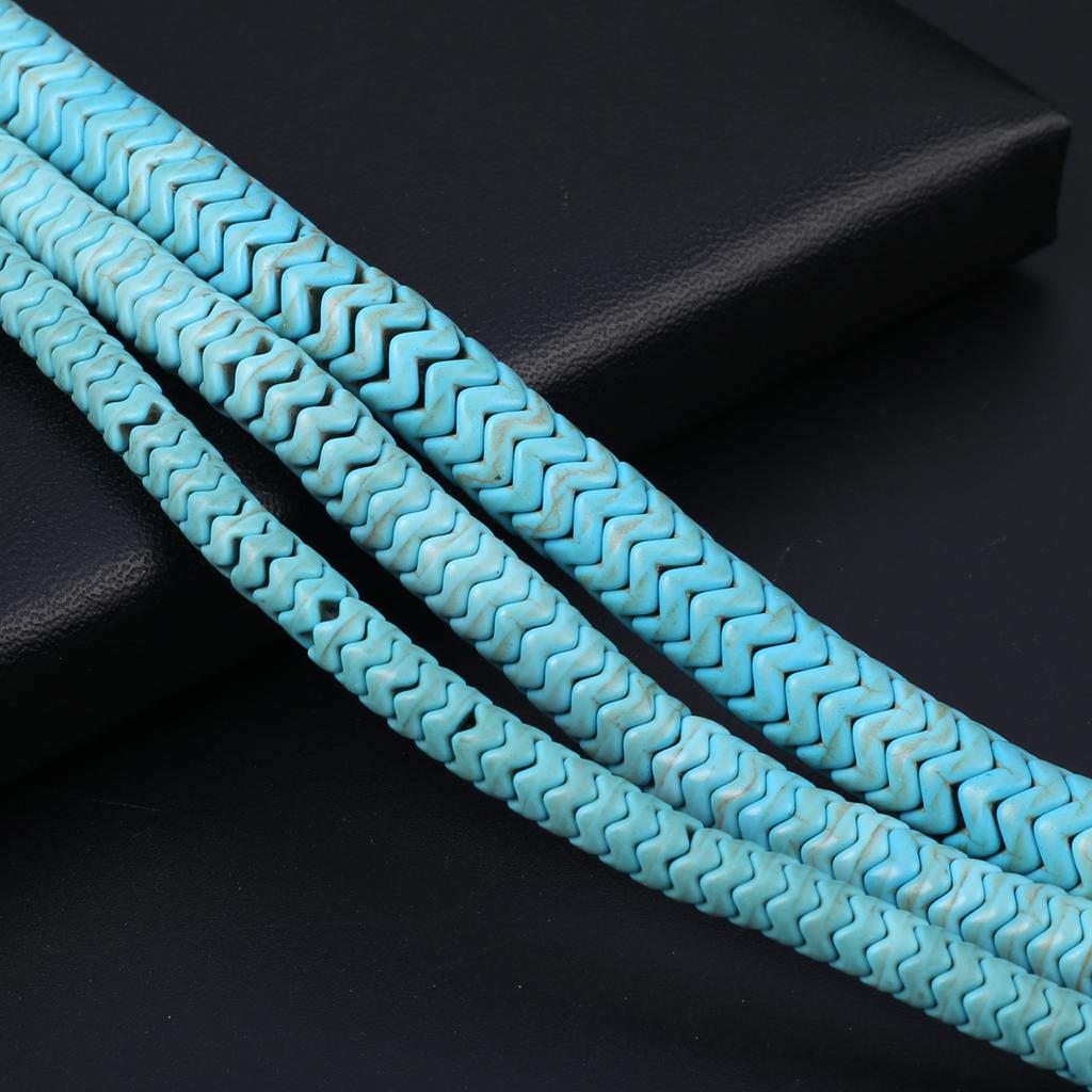 1 нить энергетические бусины из натурального камня в стиле бохо, волнообразная форма, голубые бирюзовые, свободные разделительные бусины для изготовления украшений своими руками, рождественские ожерелья, аксессуары для рукоделия