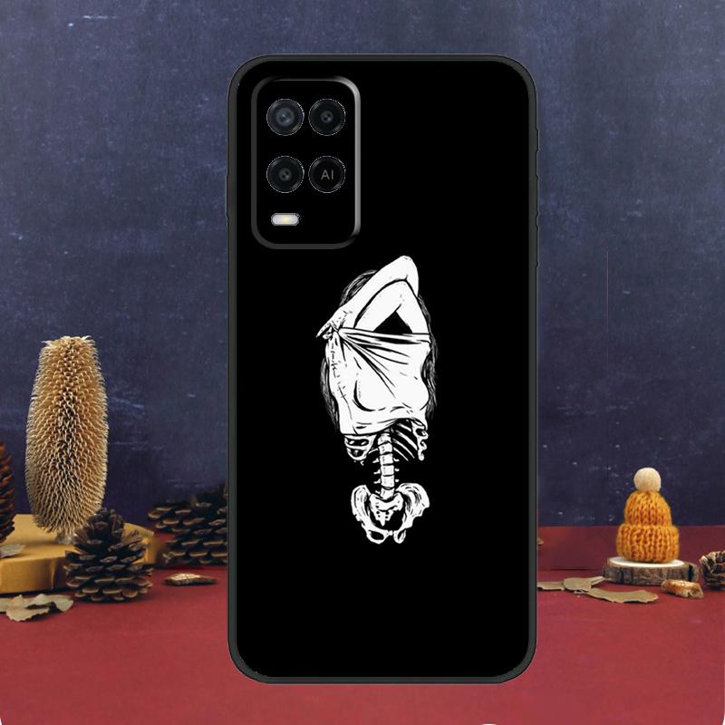 Эстетичный скелетный чехол для Oppo A94 A74 A54 A15 A17 A57 A6 A5 Pro A16 A76 A96 A40 A60 A80 A18 A38 A58 A78 A98