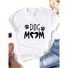 Женская футболка с принтом Dog Mom PAW Футболка женская с коротким рукавом и круглым вырезом Свободная футболка женская повседневная футболка одежда топы