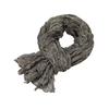 Women Scarf Solid Color Pleated Design Versatile Long Scarf Retro Style Versatile Comfortable Cotton Linen Shawl