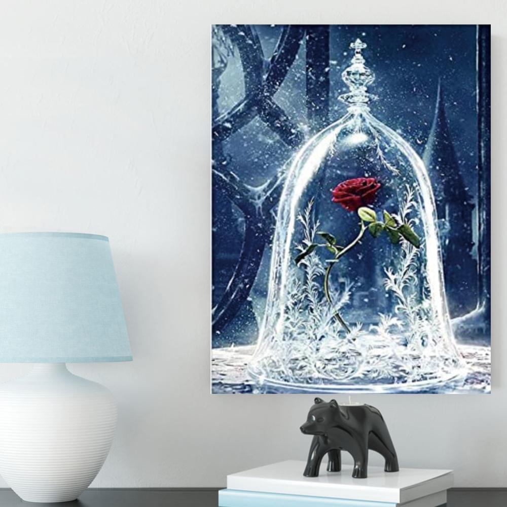 DIY новая алмазная живопись цветок 5D алмазная вышивка ваза роза вышивка крестиком мозаика украшение дома подарок на Новый год