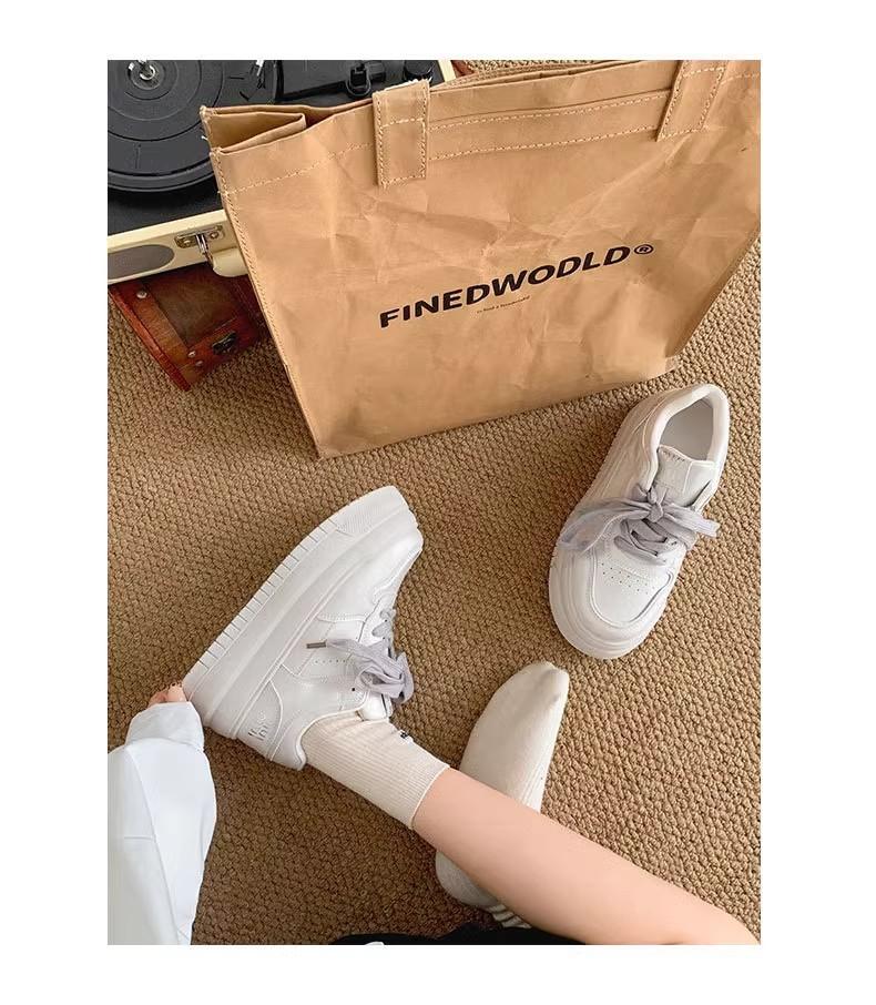 Foreign trade platform white shoes women's heightening soft baseplate shoes 2025 spring new versatile lightweight casual sports shoes