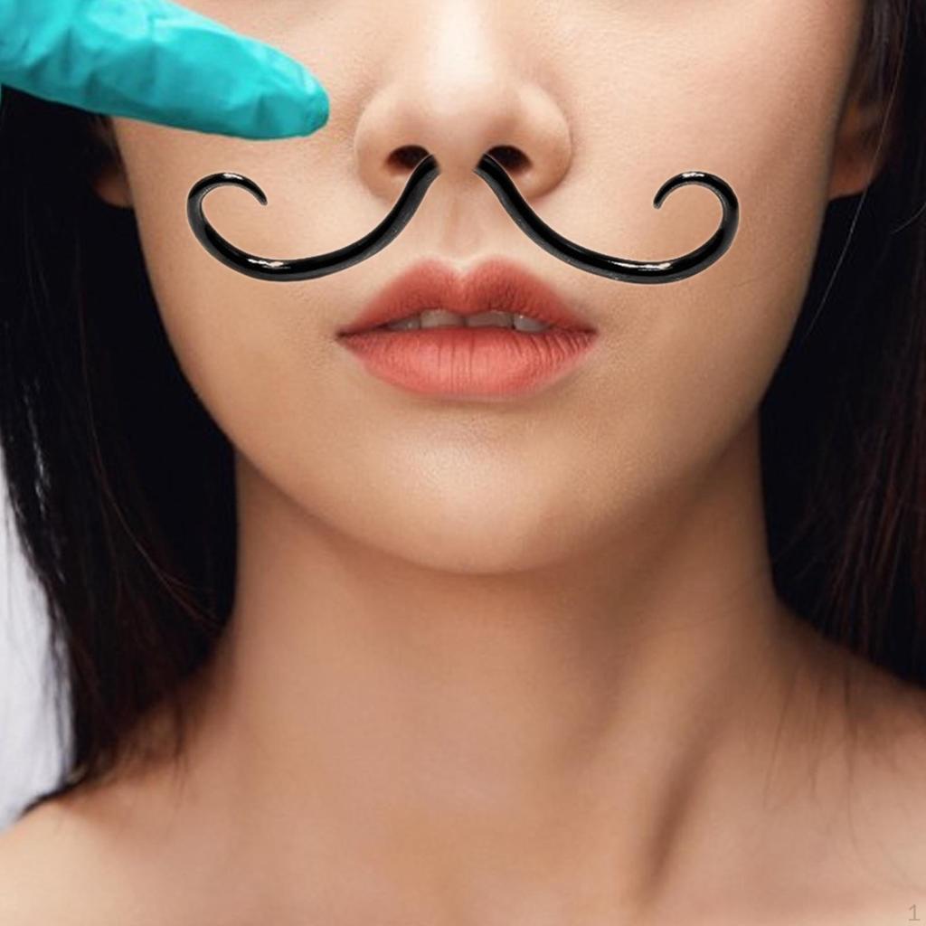 Классическое кольцо в носу с усами для особых случаев
