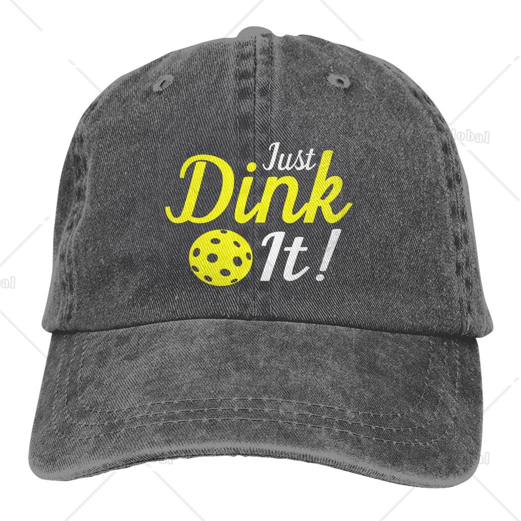 Pickleball Just Dink It Print Baseball Cap for Men Women Adjustable Pickle Ball Hat Unisex Casual Denim Cap