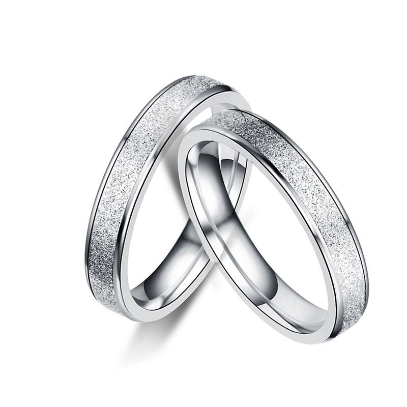 Розовое золото, серебро, матовое кольцо из нержавеющей стали для женщин и мужчин, титановое стальное кольцо, кольца для влюбленных, свадебные украшения