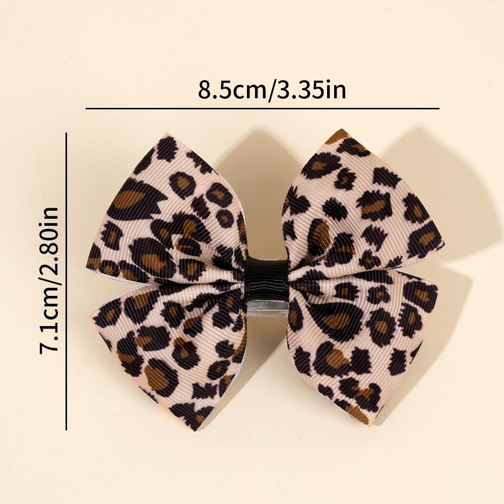 2Pcs Korean Leopard Bow Hair Clip Girls Women Trendy Ribbon Dots Bownot Hairpin Kids Sweet Cool Headdress Headwear Accessories