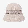 Vintage Color Jacquard Knitted Bucket Hat Women's Fisherman Hat